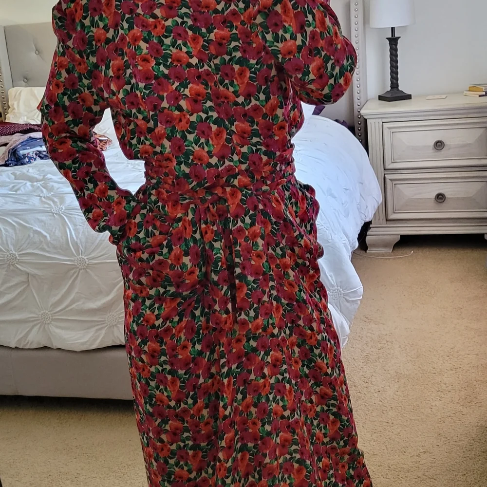 Ghospel Asos Dress in Red Flowers Maxi Size s - Picture 6 of 6